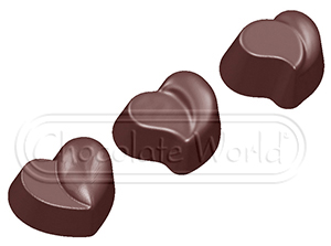 CW1576 - Mold, Modern Heart 3 Figures 