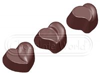 CW1576 - Mold, Modern Heart 3 Figures 