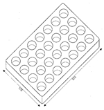 2mL Plain Square Chocolate Mold - Polycarbonate - 50 Cavities - 22887