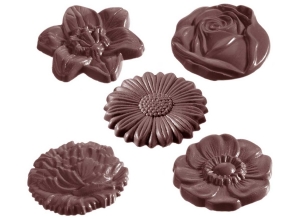 CW1048 - Mold, Flowers 5 Figures