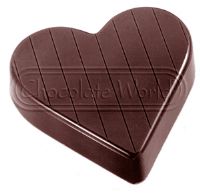 CW1404 - Mold, Striped Heart 52mm